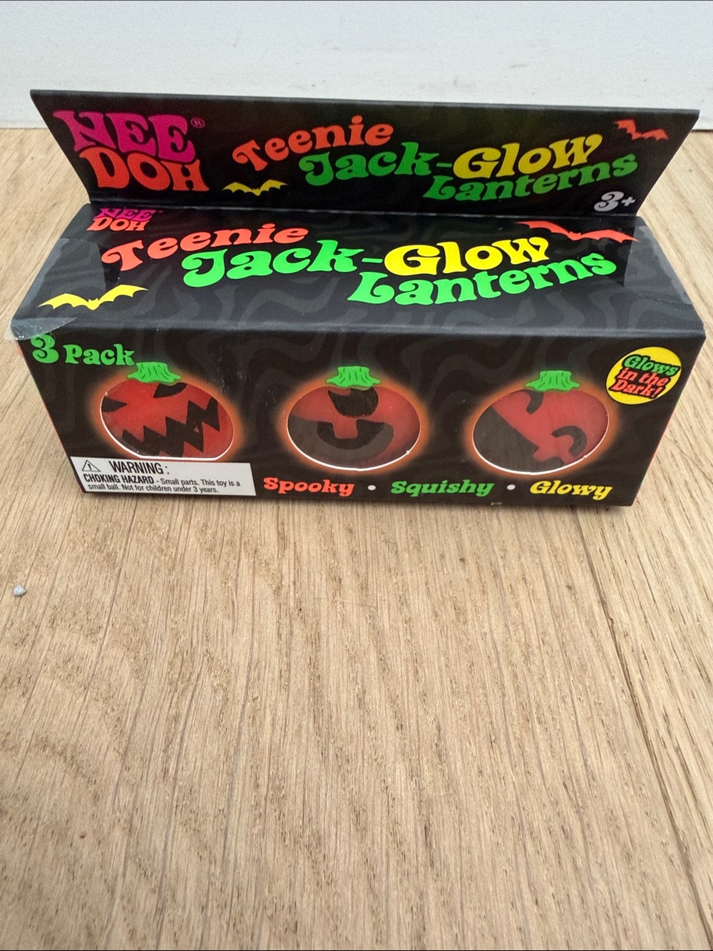 Nee Doh Teenie Jack-Glow Lanterns - Orange Pumpkin 3-Pack